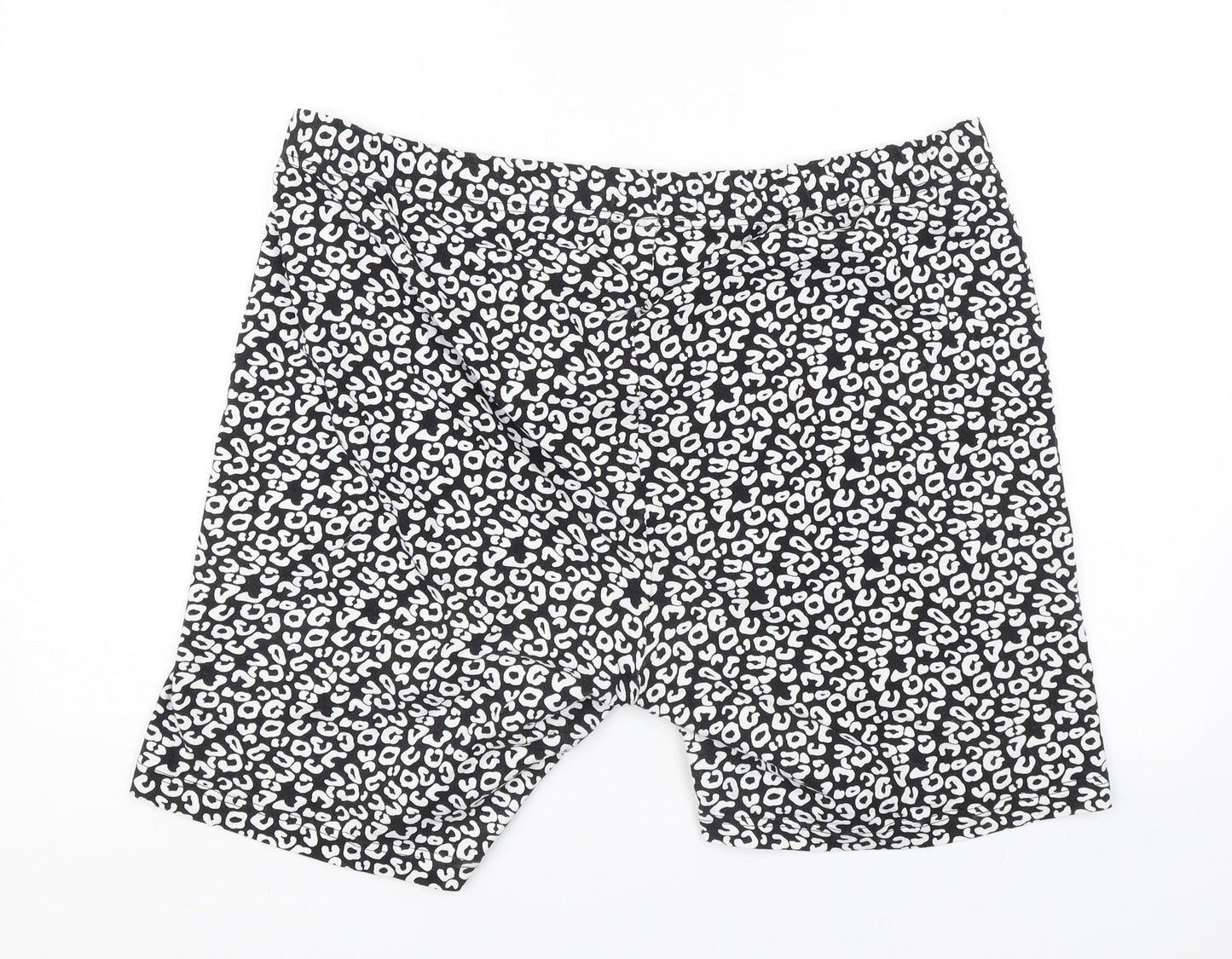Preworn Womens Black Animal Print  Sweat Shorts Size 38 in