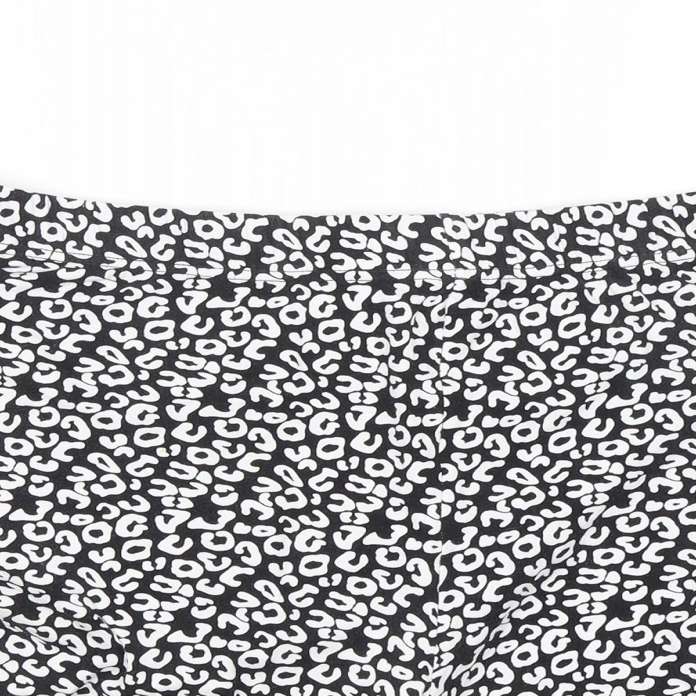 Preworn Womens Black Animal Print  Sweat Shorts Size 38 in
