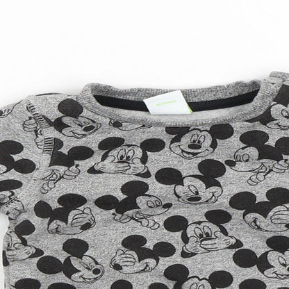 Close-up detail of Disney Baby Grey jumper, size 3-6, Months - Mickey Mouse