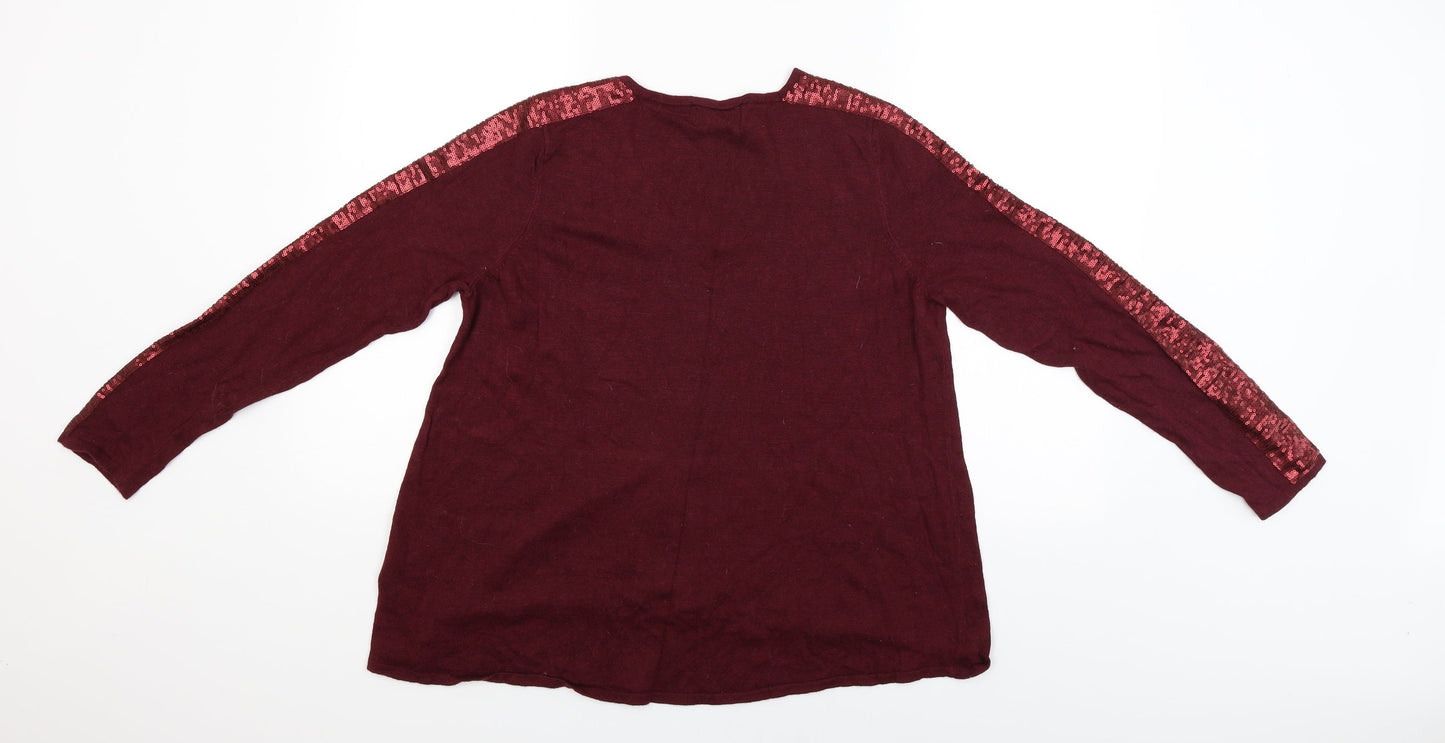 George Womens Red   Pullover Jumper Size 14