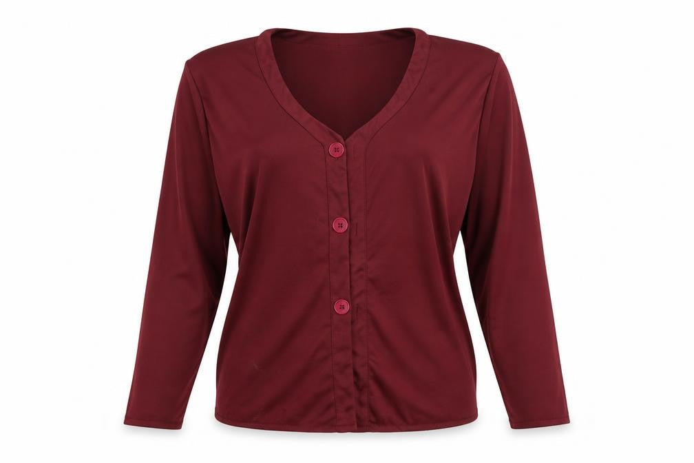 Smiffys Womens Red   Basic Button-Up Size XL