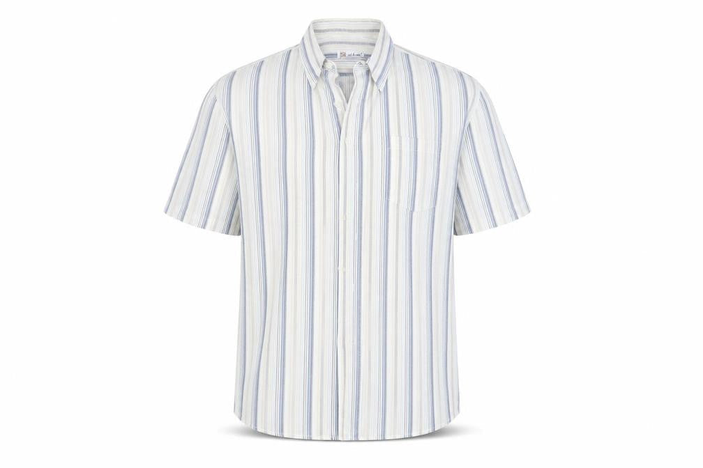 Rich brother Mens White Striped   Button-Up Size 17.5