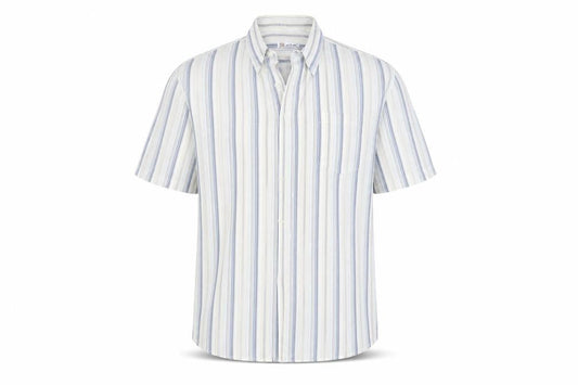 Rich brother Mens White Striped   Button-Up Size 17.5