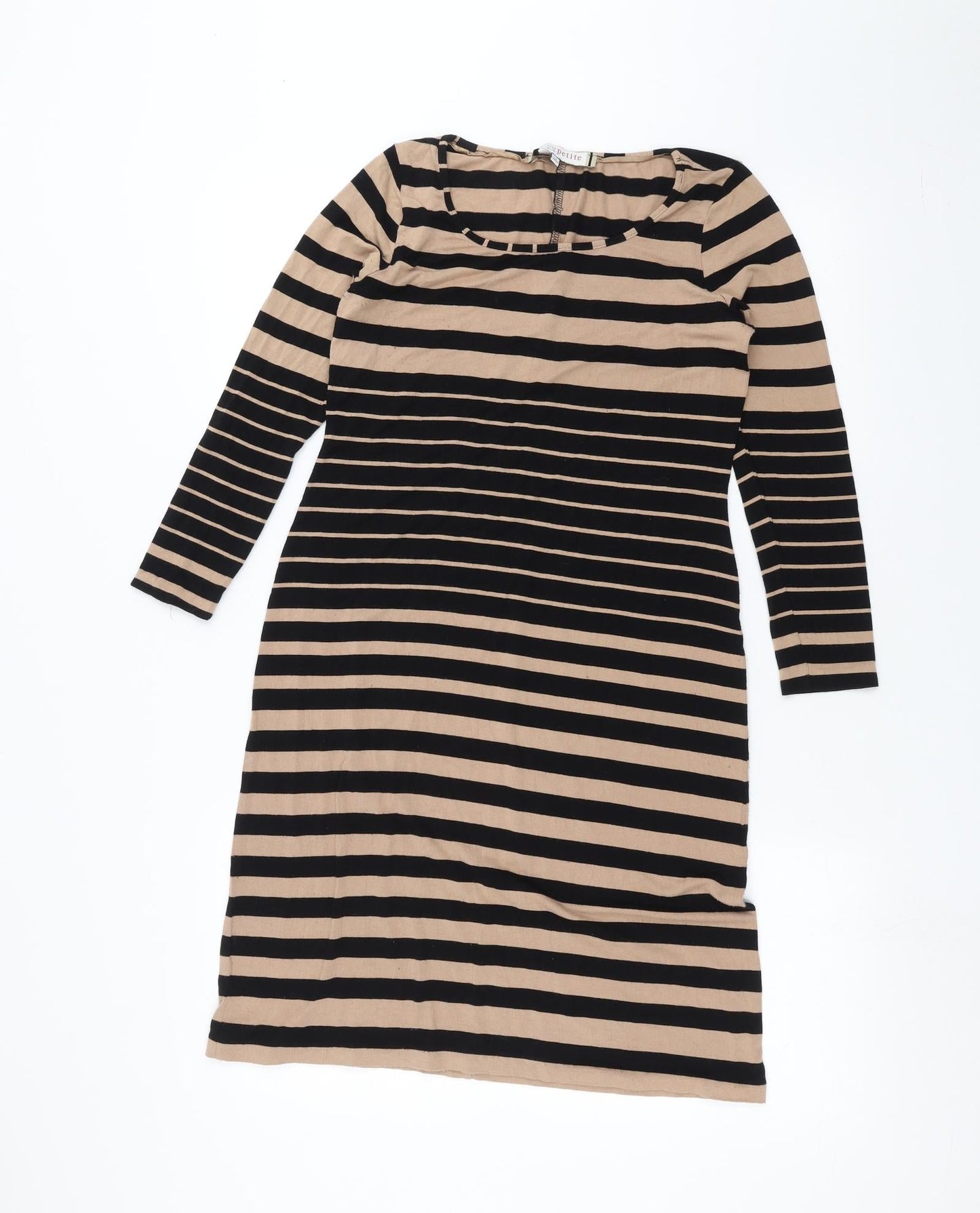Principles Womens Brown Striped  Basic T-Shirt Size 10