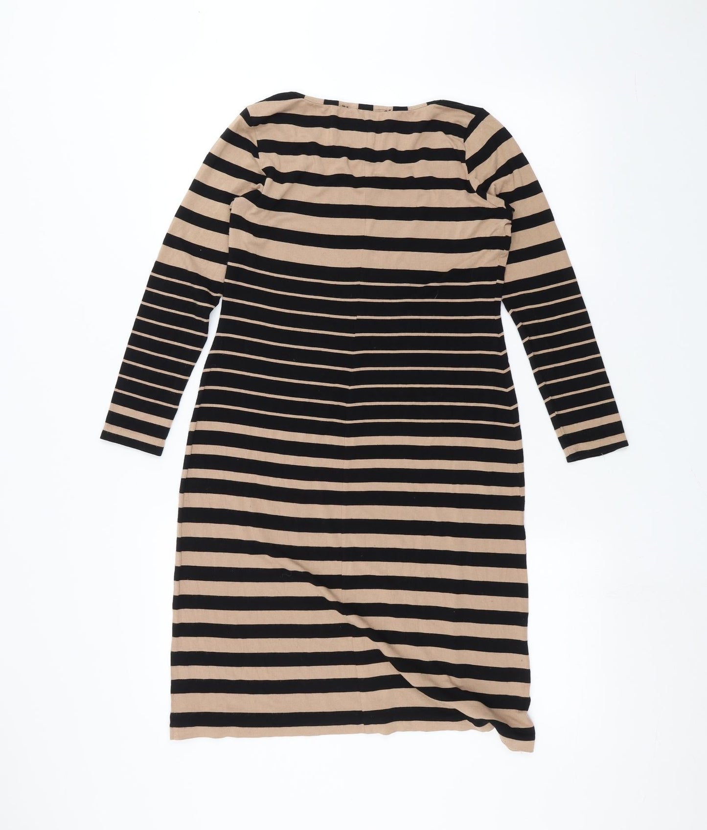 Principles Womens Brown Striped  Basic T-Shirt Size 10