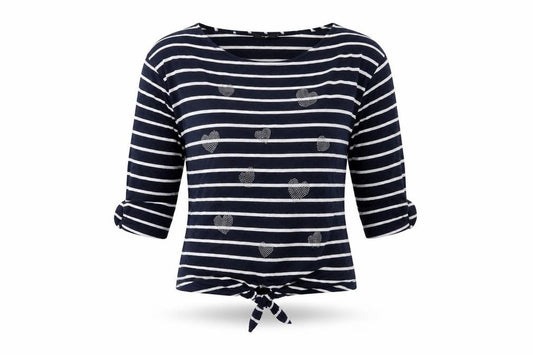 Wallis Womens White Striped  Basic T-Shirt Size S