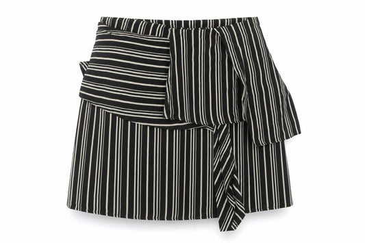 Zara Womens Black Striped  A-Line Skirt Size S