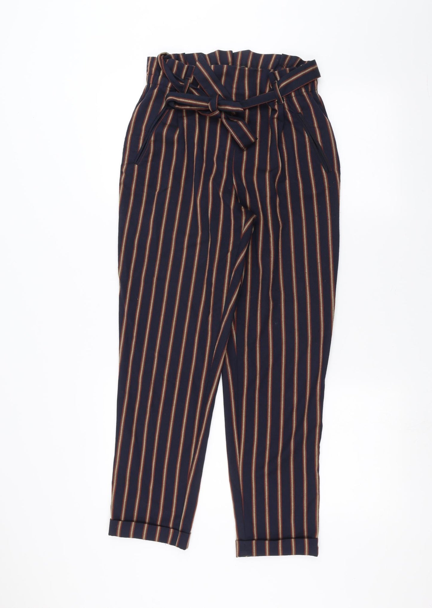 Zara Womens Blue Striped  Trousers  Size S L25 in