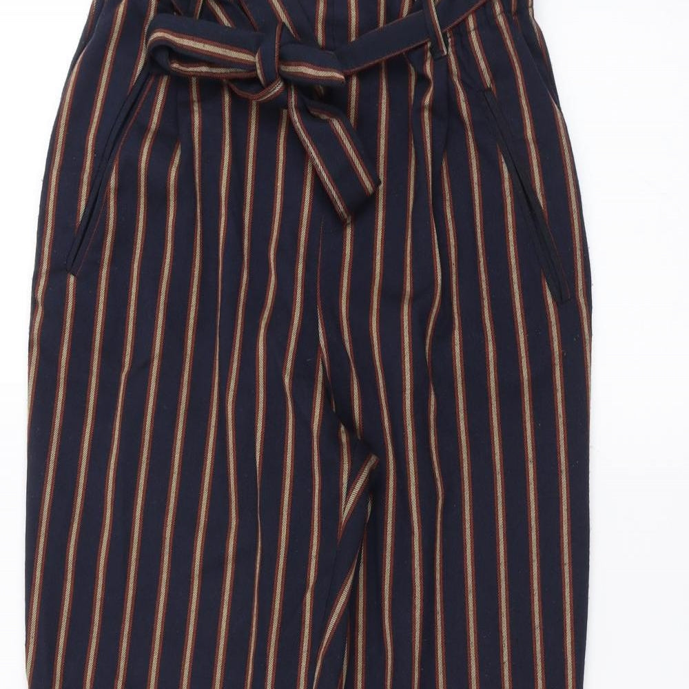 Zara Womens Blue Striped  Trousers  Size S L25 in