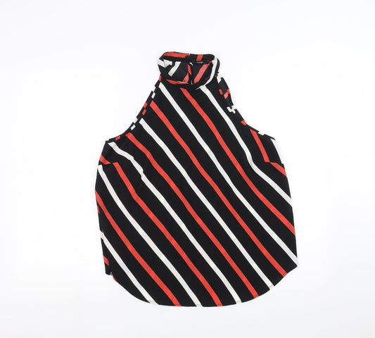 George Womens Black Striped  Basic Blouse Size 8