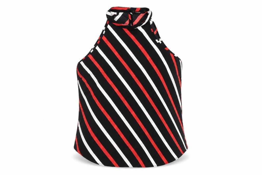George Womens Black Striped  Basic Blouse Size 8