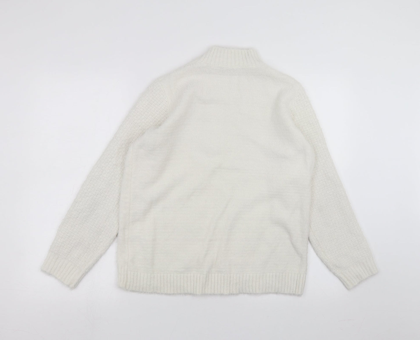 Peacocks Womens White   Pullover Jumper Size M