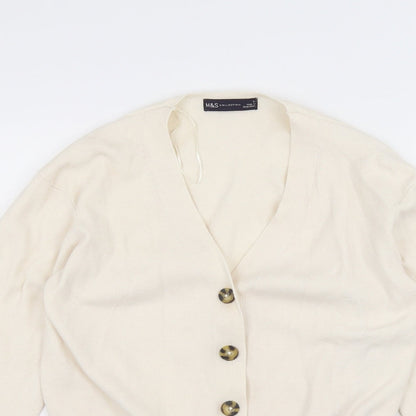 Marks & Spencer Womens White   Jacket Coatigan Size S