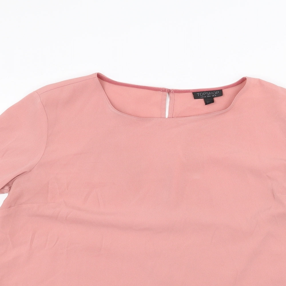 Topshop Womens Pink   Basic T-Shirt Size 10