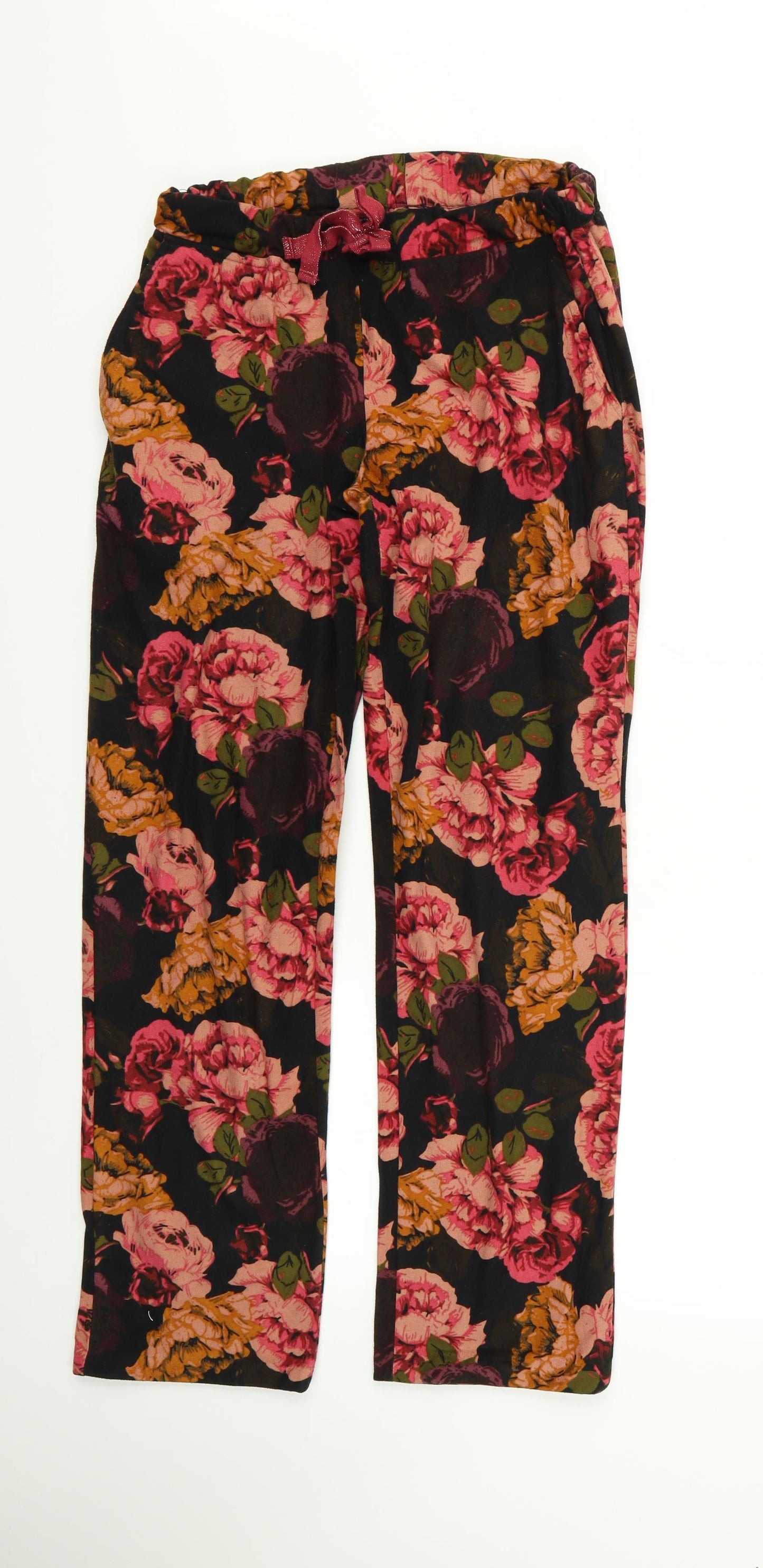 NEXT Womens Black Floral  Trousers  Size XS L34 in