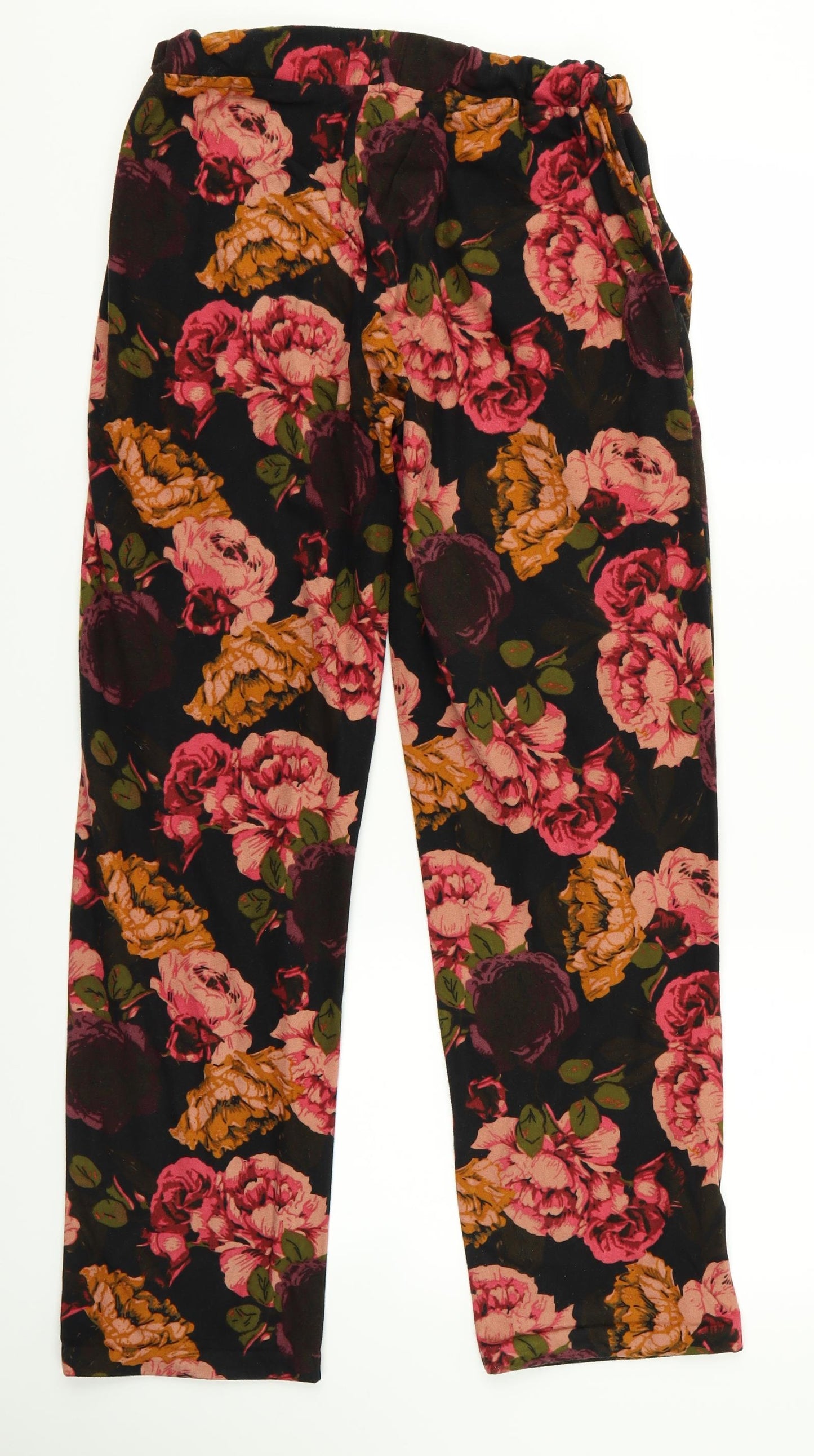 NEXT Womens Black Floral  Trousers  Size XS L34 in