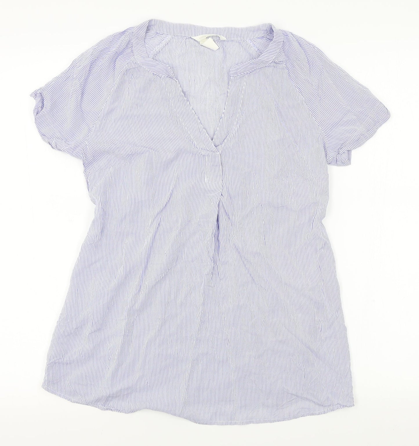 H&M Womens Blue Striped  Basic Blouse Size S