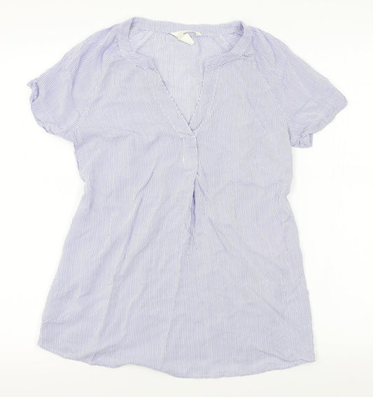 H&M Womens Blue Striped  Basic Blouse Size S
