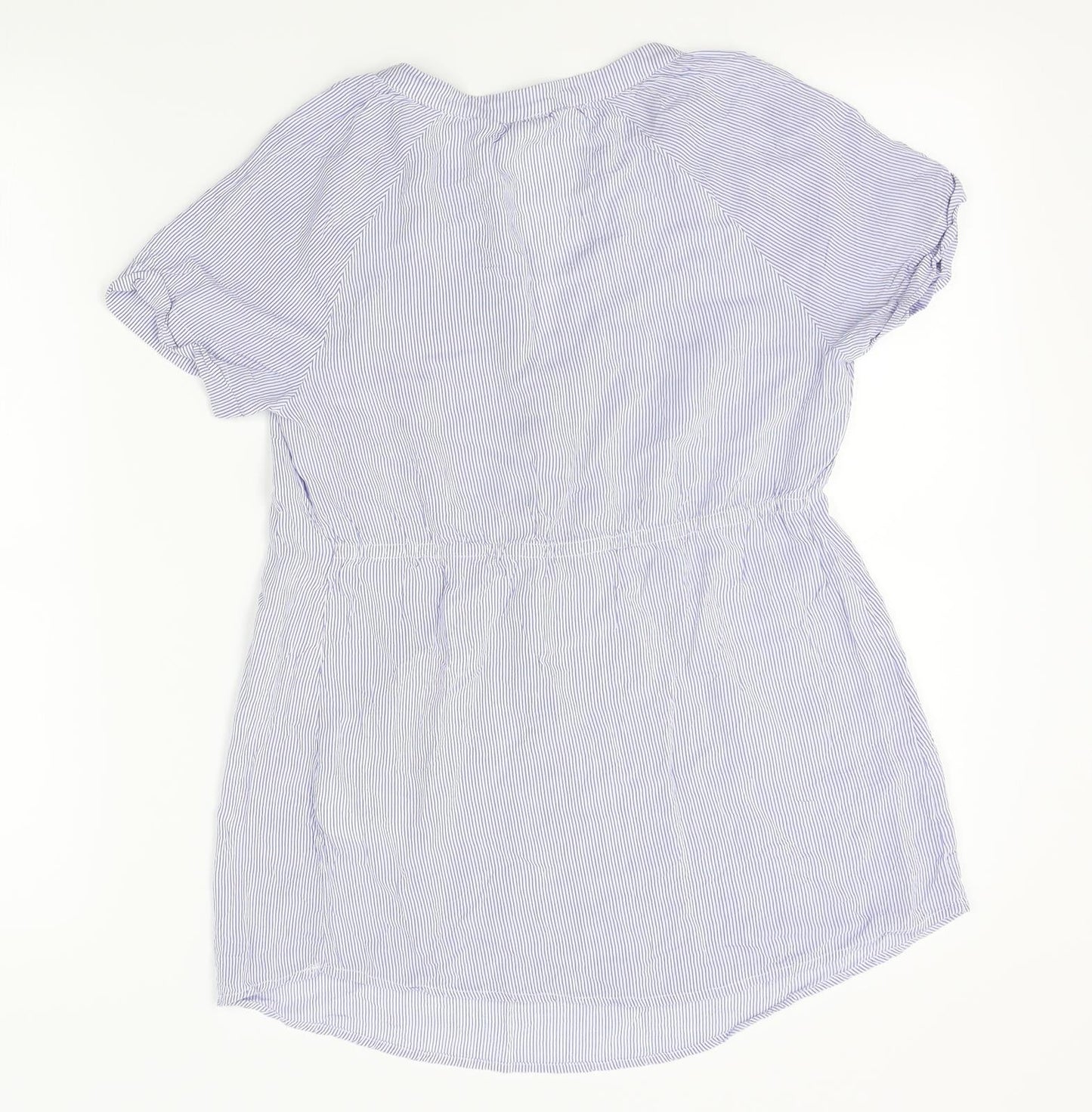 H&M Womens Blue Striped  Basic Blouse Size S