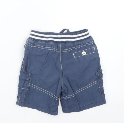 Back view of Tu boys’ blue cropped trousers, size 9-12, months