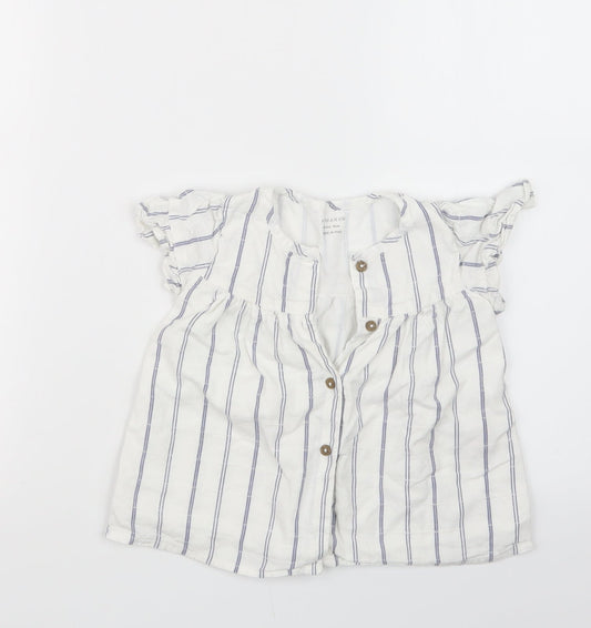 Primark Girls Blue Striped  T-Shirt Dress  Size 18-24 Months