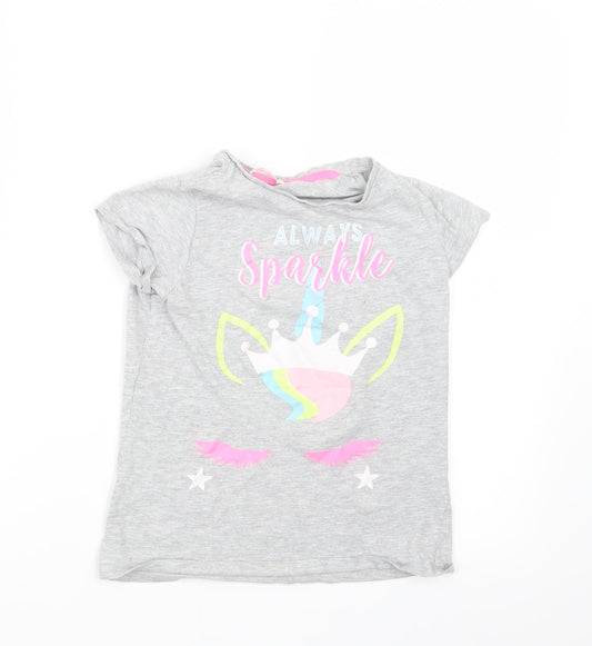 Pep&Co Girls Grey   Basic T-Shirt Size 8-9 Years