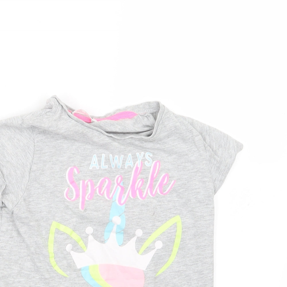 Pep&Co Girls Grey   Basic T-Shirt Size 8-9 Years