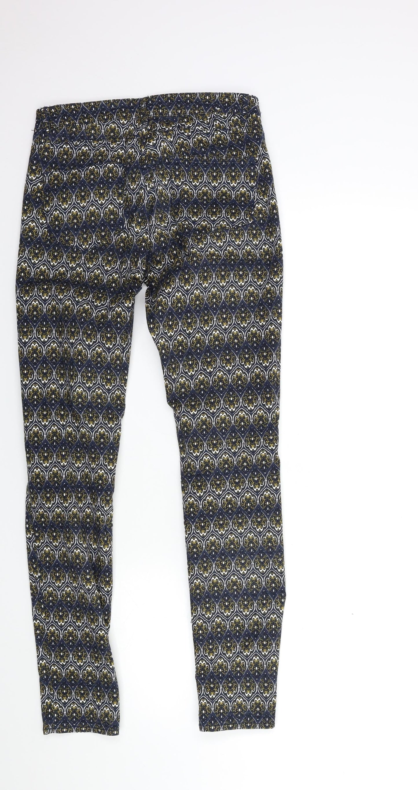 H&M Womens Blue Paisley  Trousers  Size 8 L30 in