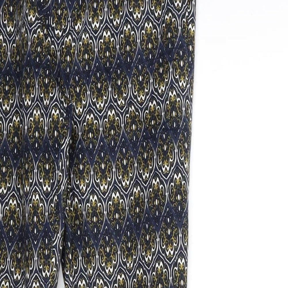 H&M Womens Blue Paisley  Trousers  Size 8 L30 in