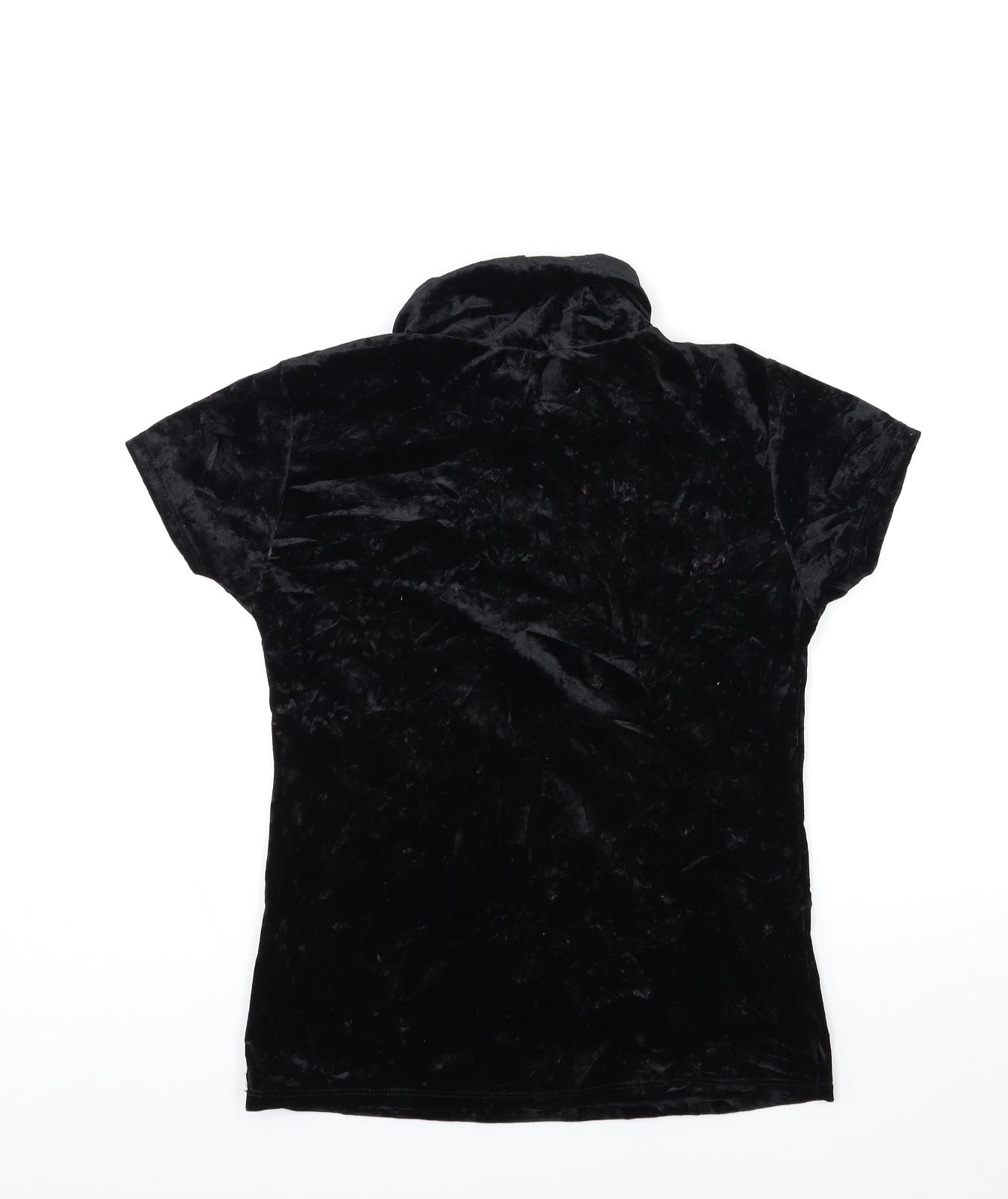 FULLAH SUGAR Womens Black  Velour Basic T-Shirt Size S