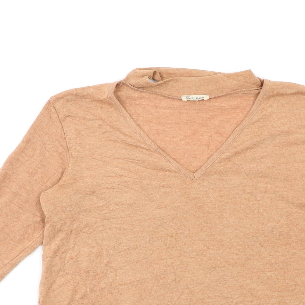 River Island Womens Orange  Knit Pullover Jumper Size 10
