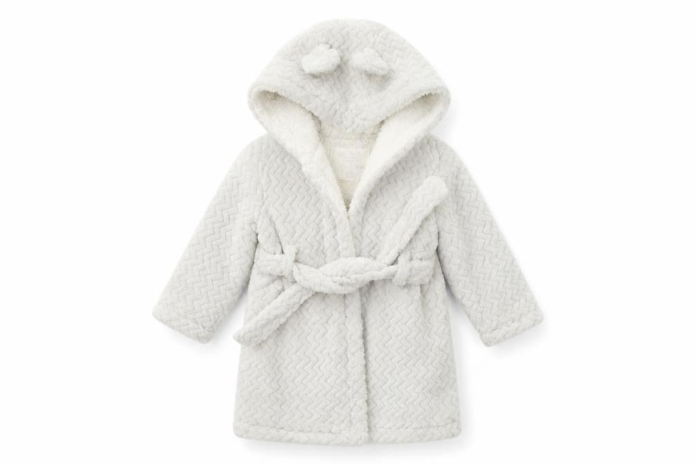 F&F Girls Grey  Fleece Kimono Gown Size 6-9 Months
