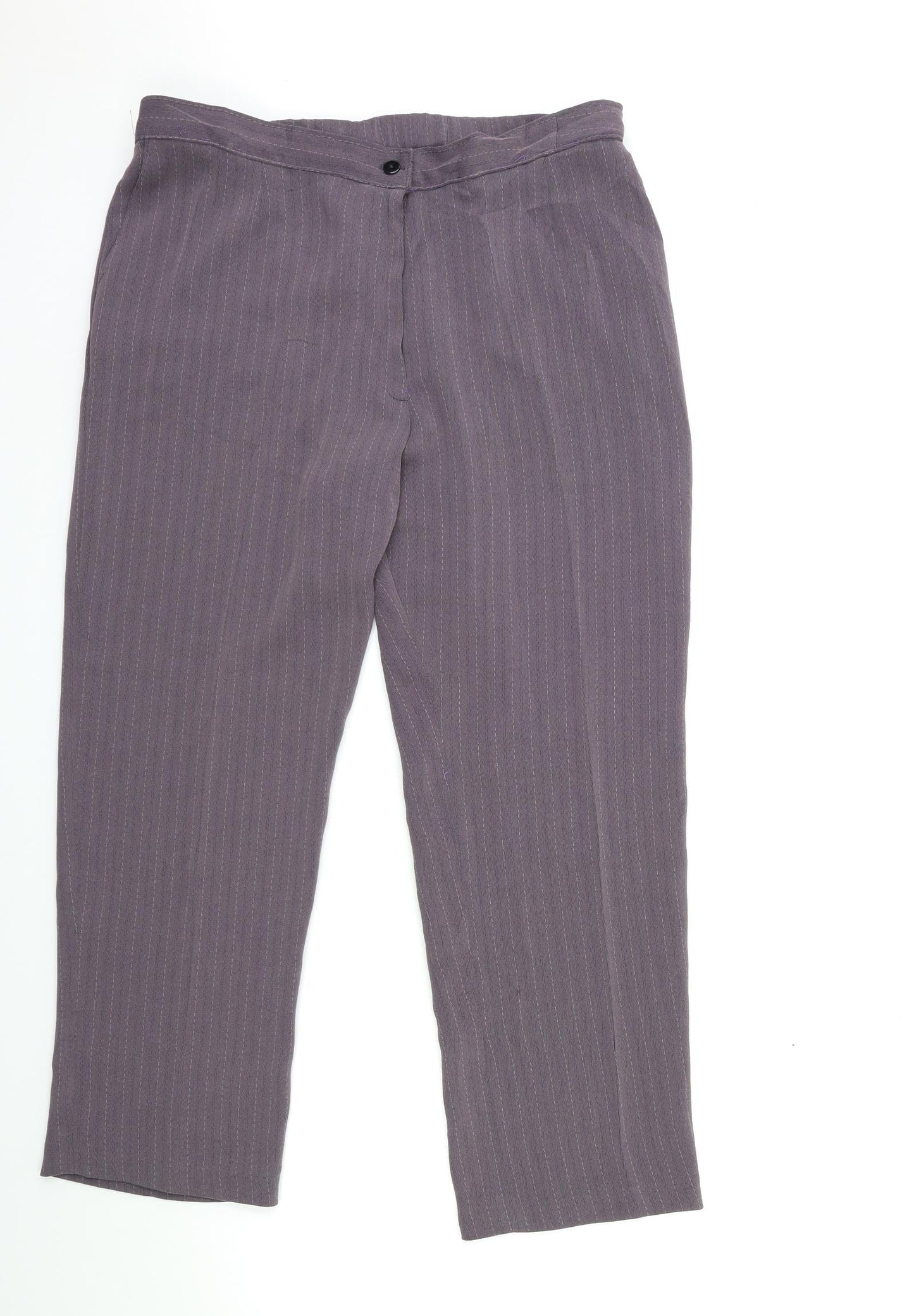 Preworn Womens Purple Striped  Trousers  Size 36 in L28 in