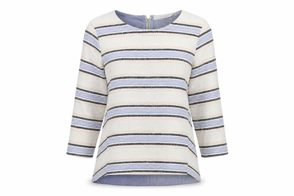 Marks & Spencer Womens White Striped  Pullover Jumper Size 14