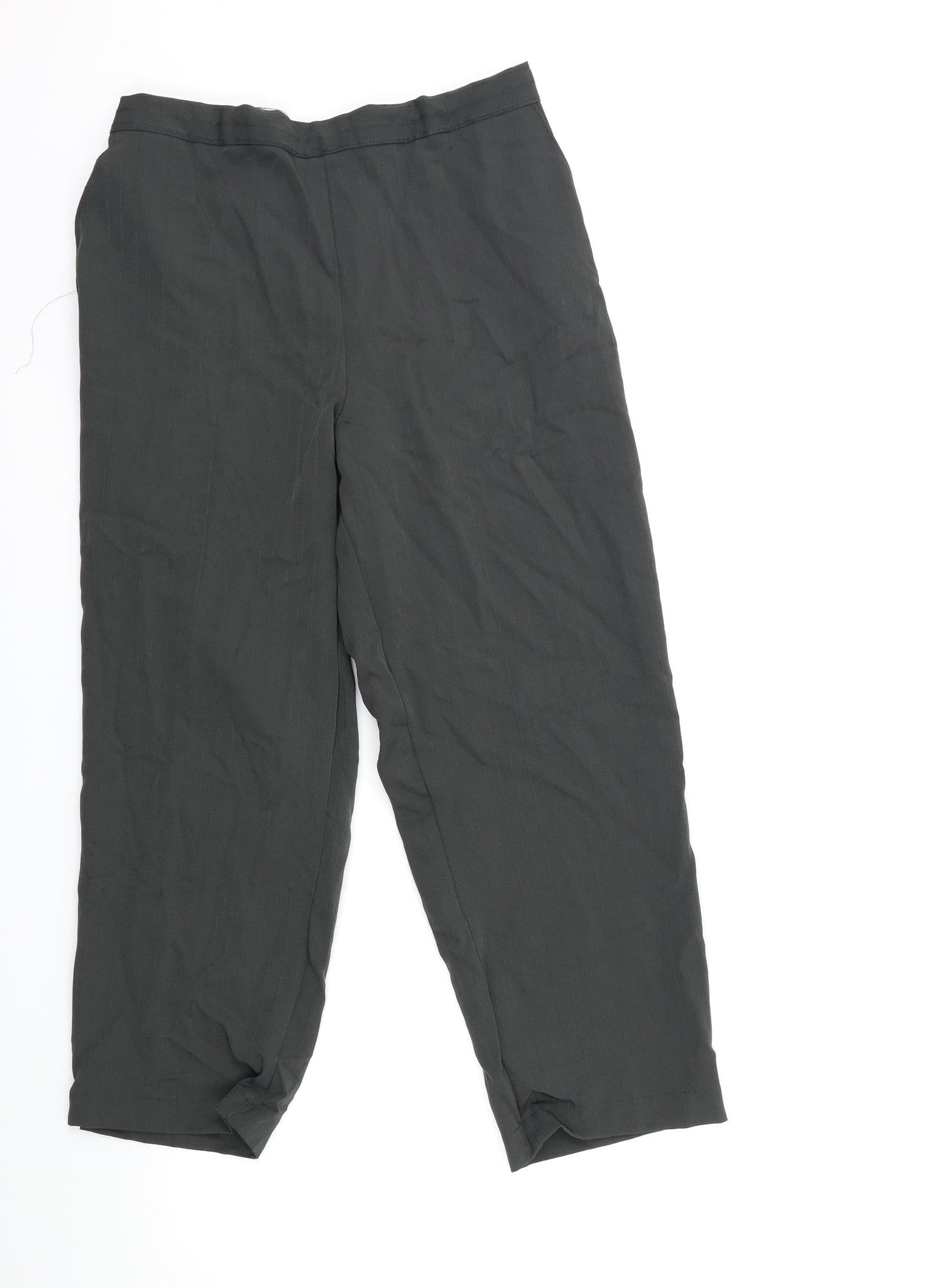 Preworn Womens Grey Striped  Trousers  Size 28 in L25 in