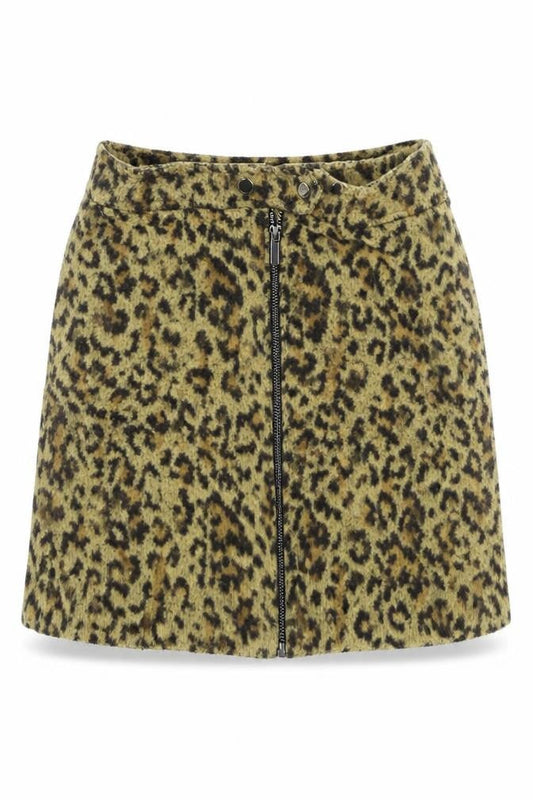 Next Womens Brown Animal Print  Skater Skirt Size 10