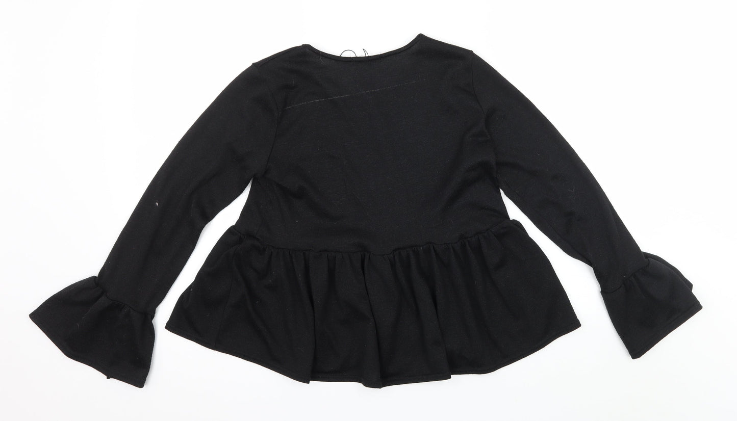 Boohoo Womens Black  Knit Pullover Jumper Size 10