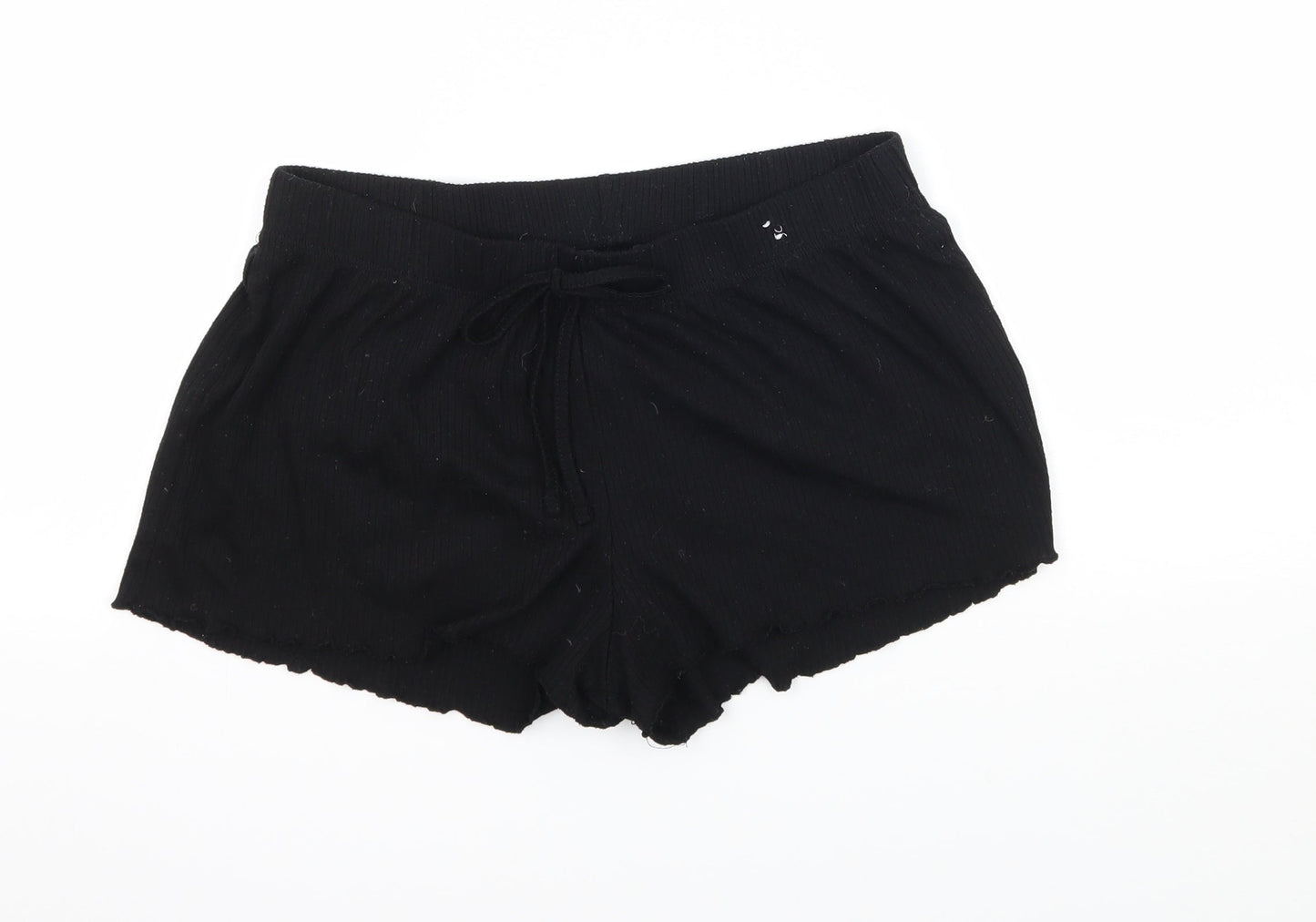 Love to Lounge Womens Black Solid Jersey Top Sleep Shorts Size 10