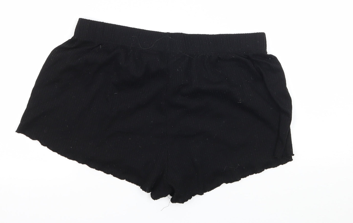 Love to Lounge Womens Black Solid Jersey Top Sleep Shorts Size 10