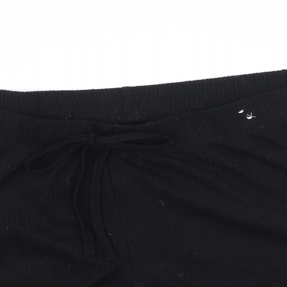 Love to Lounge Womens Black Solid Jersey Top Sleep Shorts Size 10