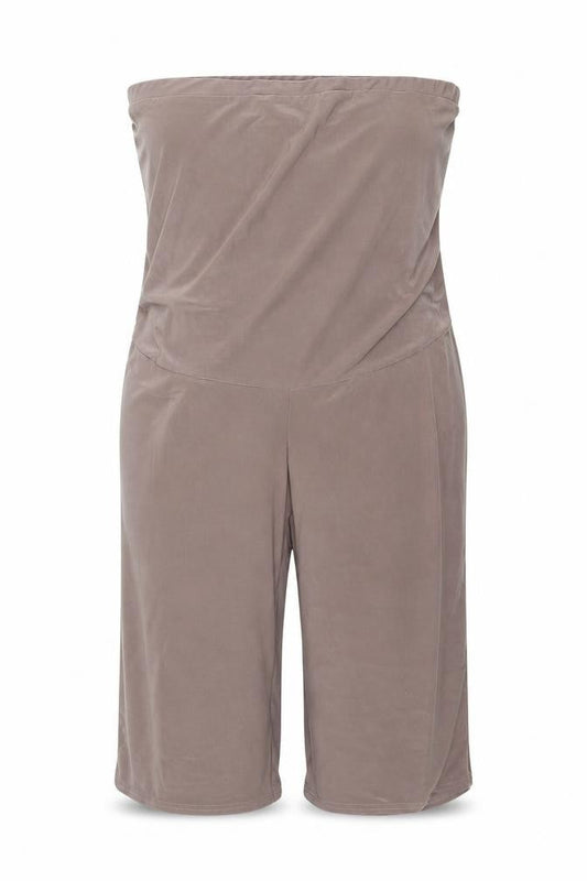 Front view of Club L women’s purple jersey playsuit one-piece, size UK 18, 16-inch leg