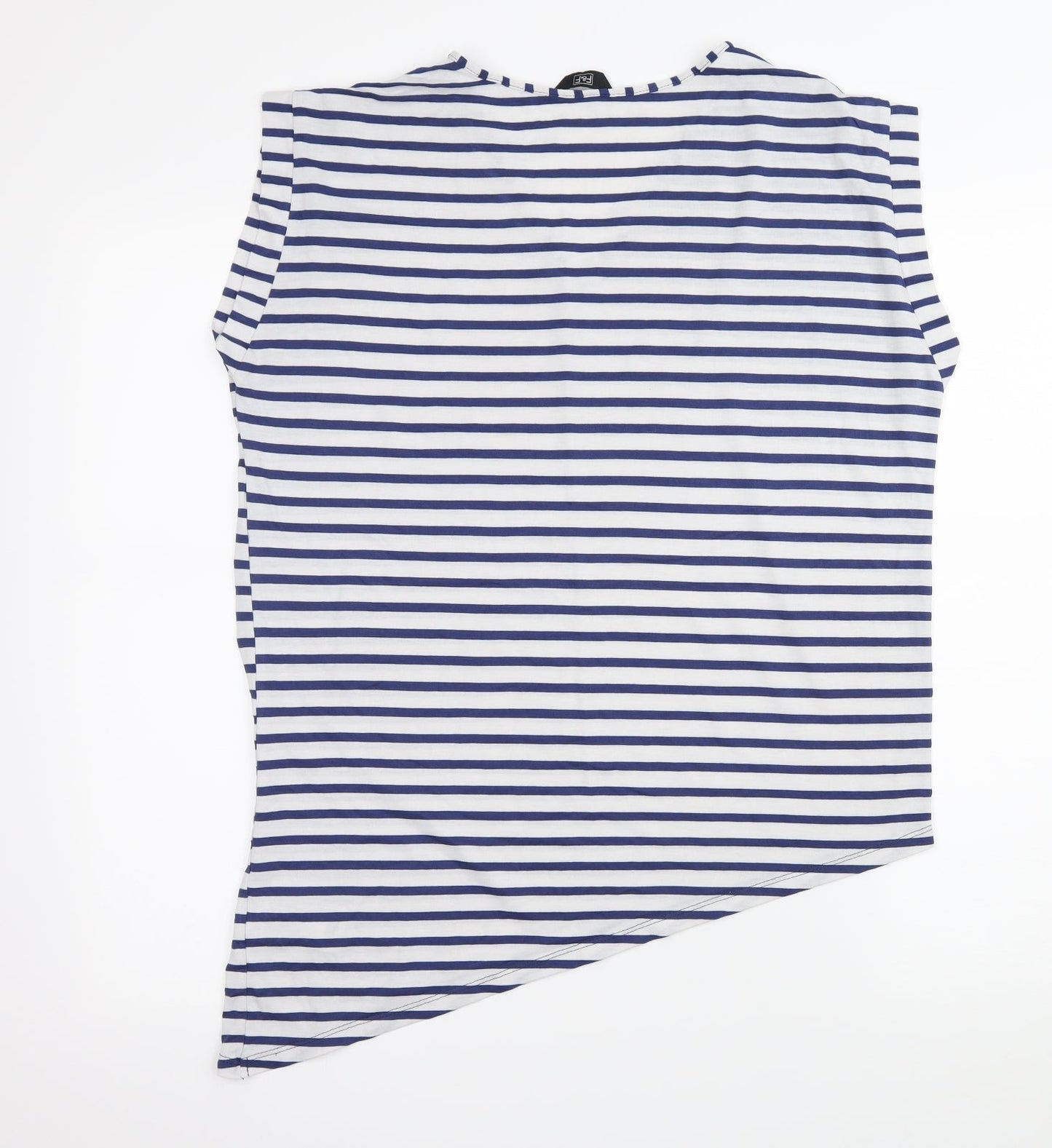 F&F Womens White Striped Jersey Basic T-Shirt Size 12