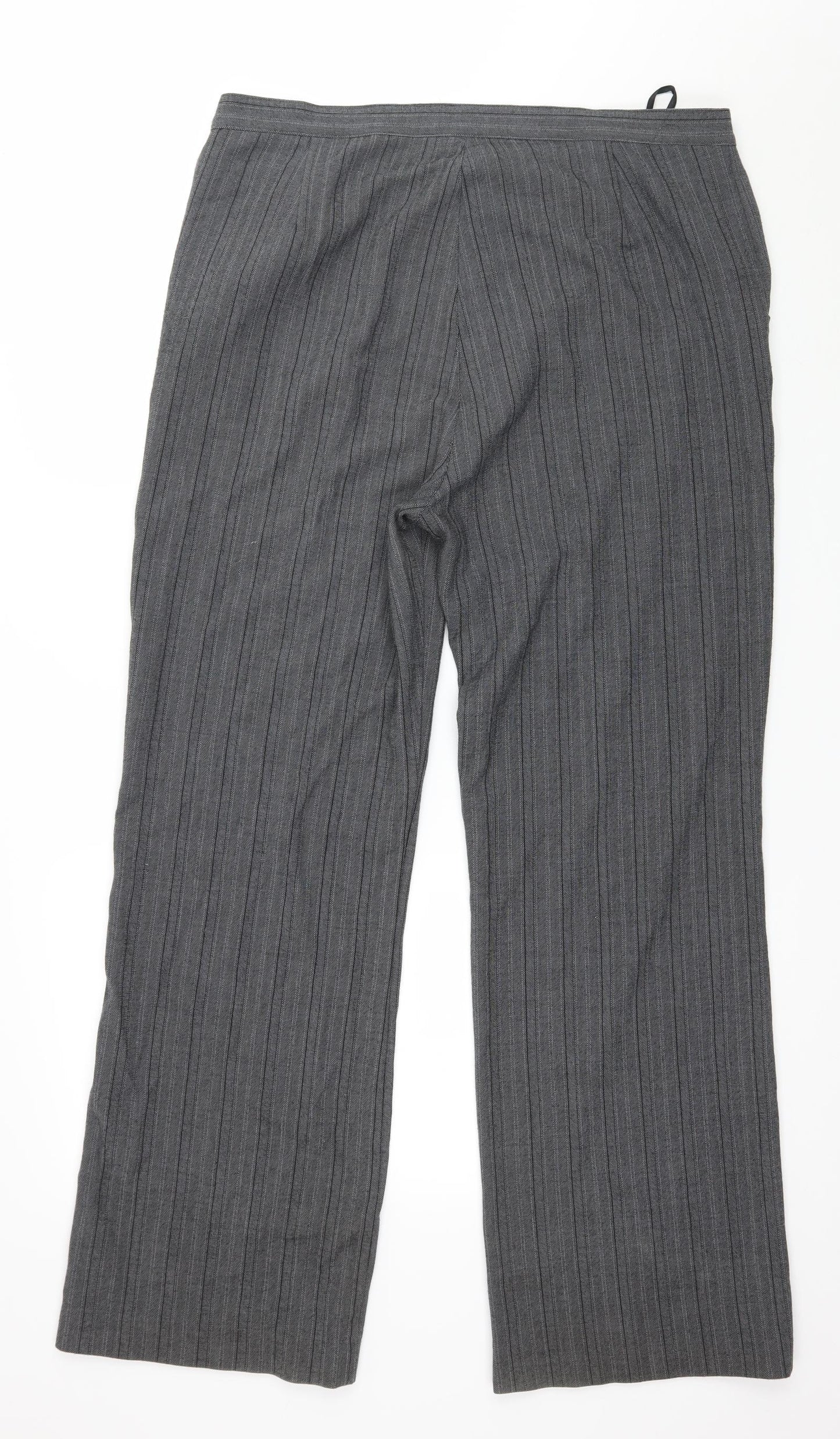 Joella Di Marco Womens Grey Striped  Trousers  Size XL L29 in