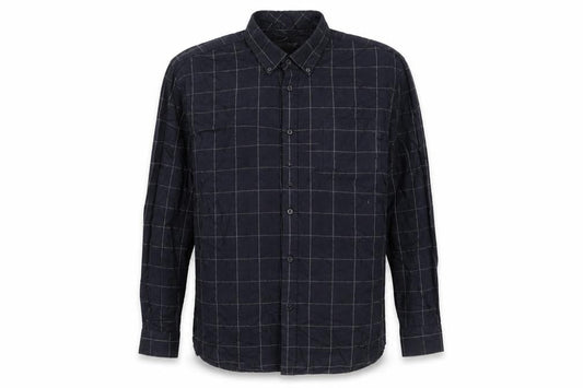 Easy Mens Beige Check   Button-Up Size L