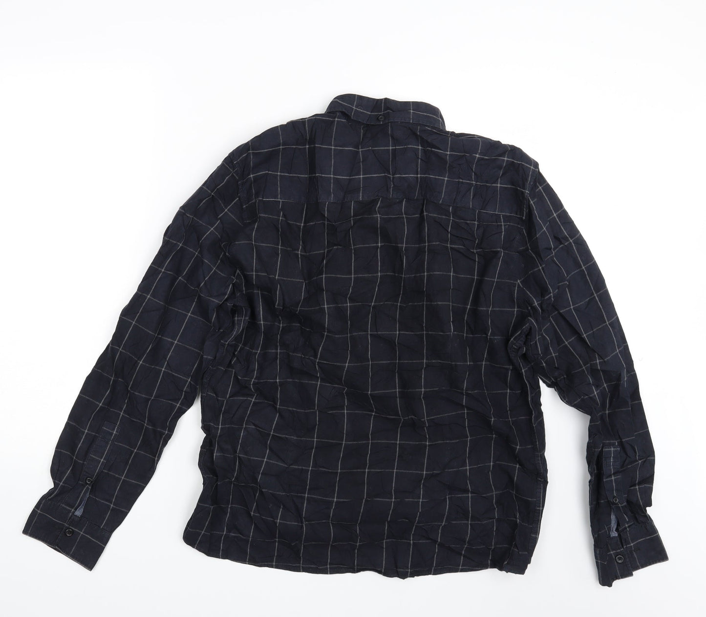Easy Mens Beige Check   Button-Up Size L