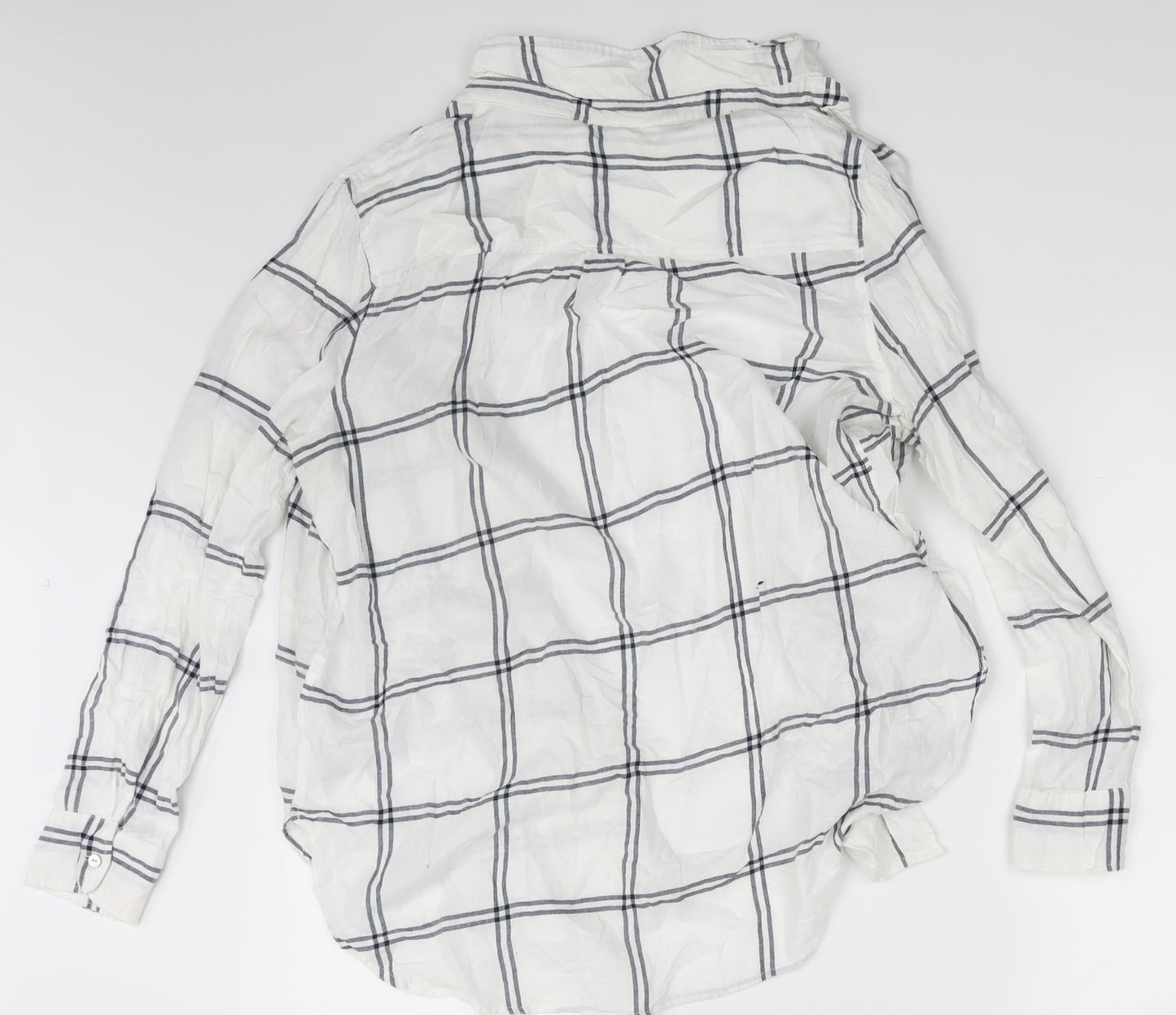 Preworn Womens White Check  Basic Button-Up One Size