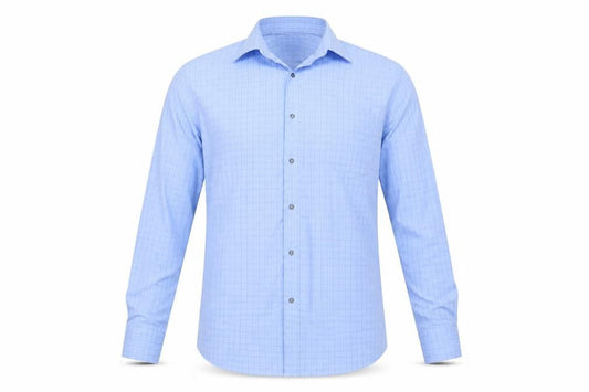 Next Mens Blue Check   Button-Up One Size