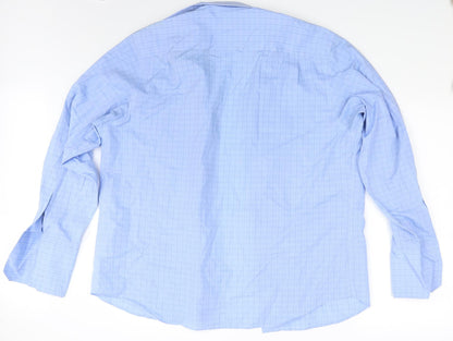 Next Mens Blue Check   Button-Up One Size