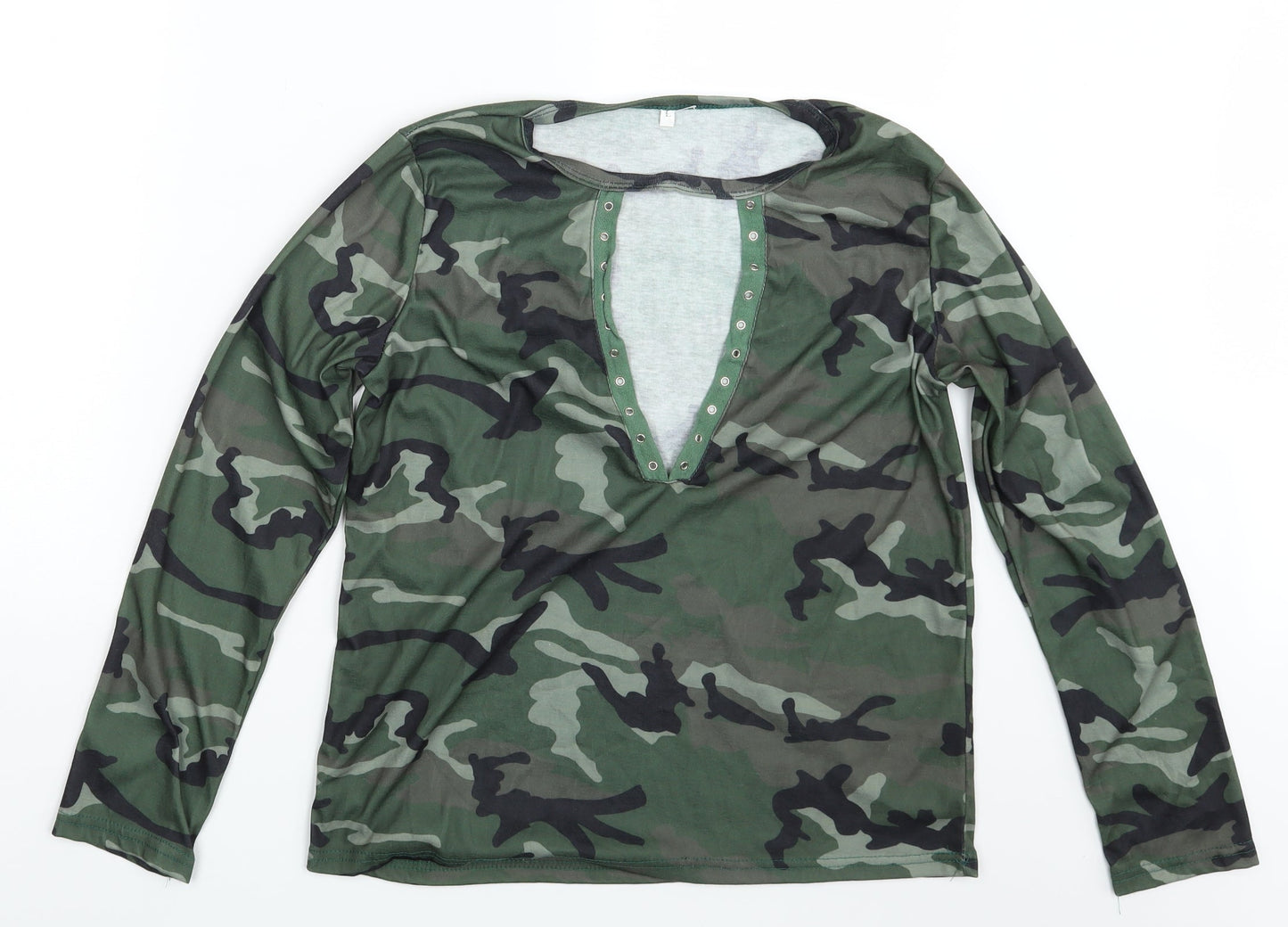 Preworn Womens Multicoloured Camouflage  Basic T-Shirt One Size