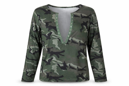 Preworn Womens Multicoloured Camouflage  Basic T-Shirt One Size